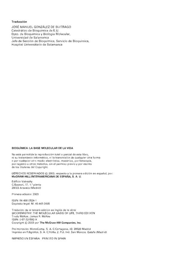 Bioquimica Las Bases Moleculares De La Vida Mckee Pdf